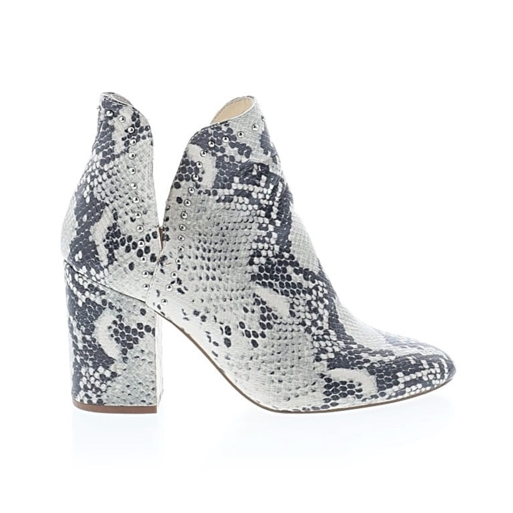 Steve Madden Black and White Snakeskin Ankle Boots